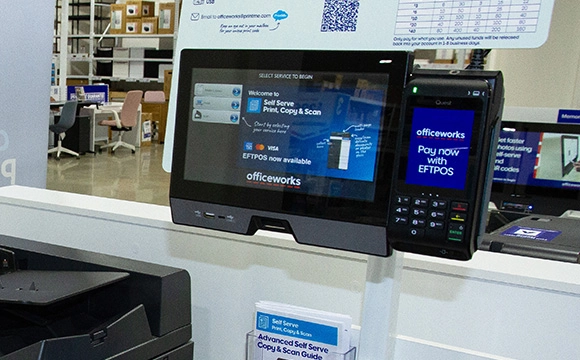  EFT machine on a self serve machine