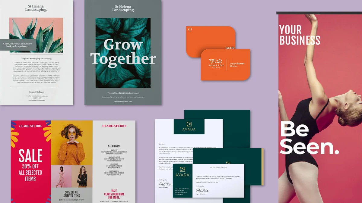 Different Canva designs on a variety of products